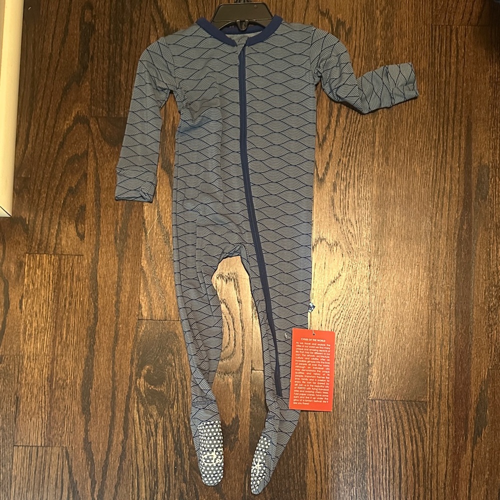 Kickee Pants Navy Diamond Kids Footie